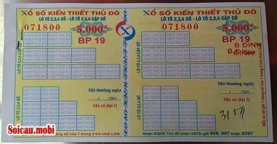 Vé số do doanh nghiệp xổ số kiến thiết Thủ Đô phát hành