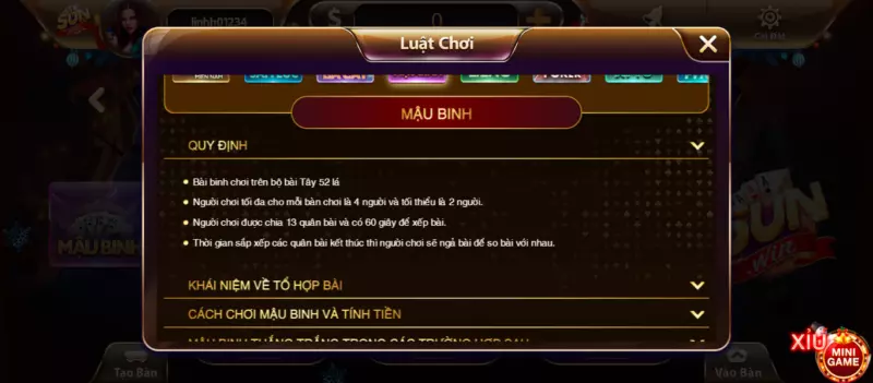 Hướng dẫn cách tham gia chơi Mậu binh tại Nohuclub  