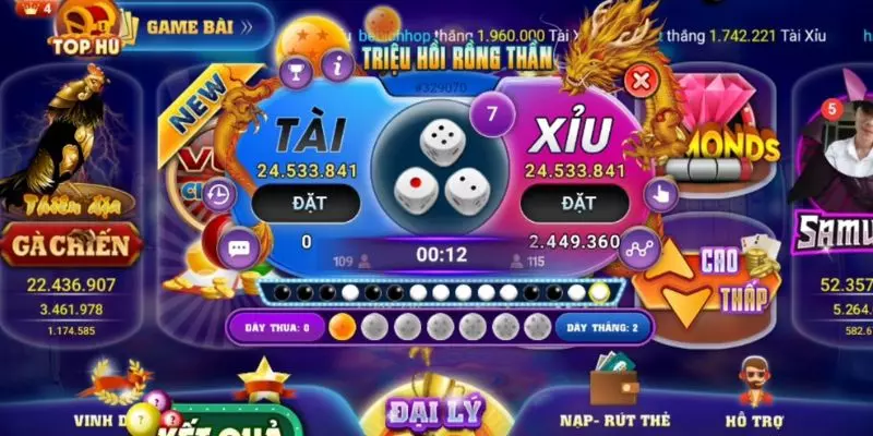 những sảnh cược game tài xỉu trực tuyến của Sunwin20