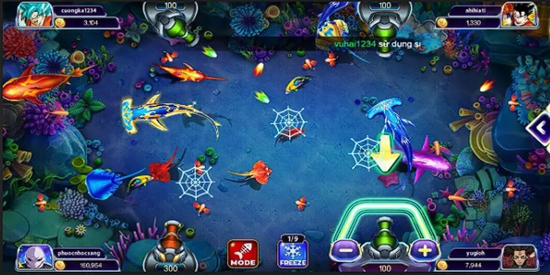 Giao diện những phòng săn cá tại Vua Bắn Cá Nohuclub