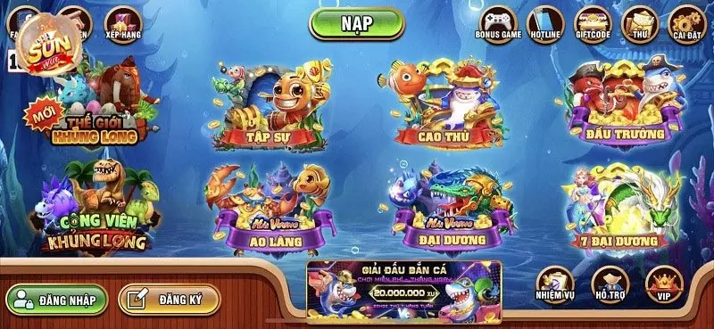 Nhiều tính năng thú vị tại Vua bắn cá Nohuclub